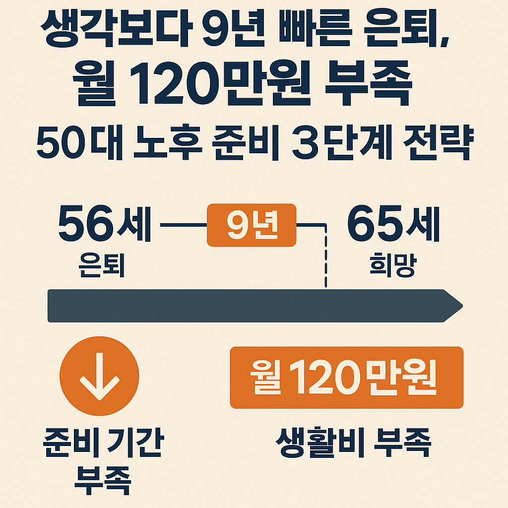 50대 노후 준비 3단계 전략, 월 120만원 부족 현실 해법은