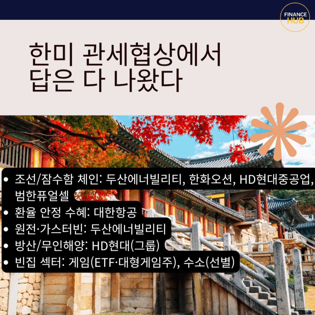 한미 관세협상 수혜 종목, 어디에 집중할까?