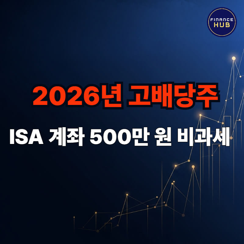 2026년 고배당주 추천 종목 및 ISA 계좌 절세 혜택 분석 시각 자료