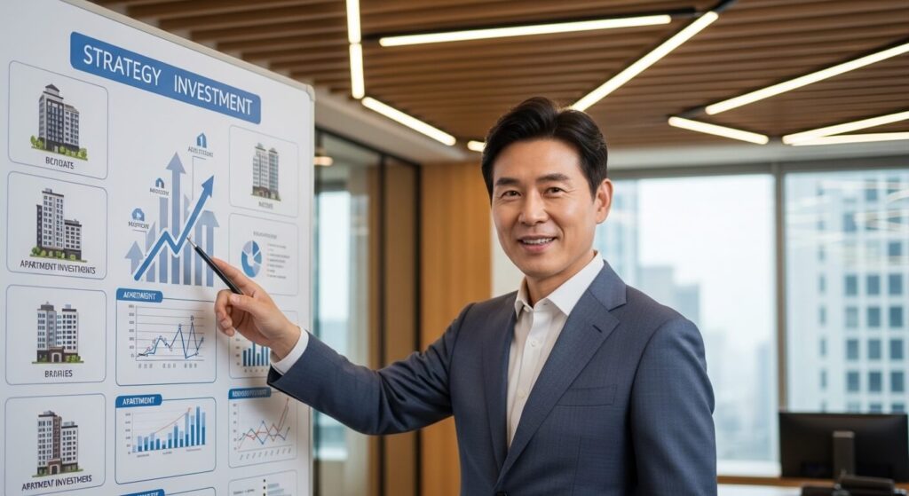 실거주 의무 유예 아파트 매수 전략에 대해 상담하는 금융 전문가의 모습.