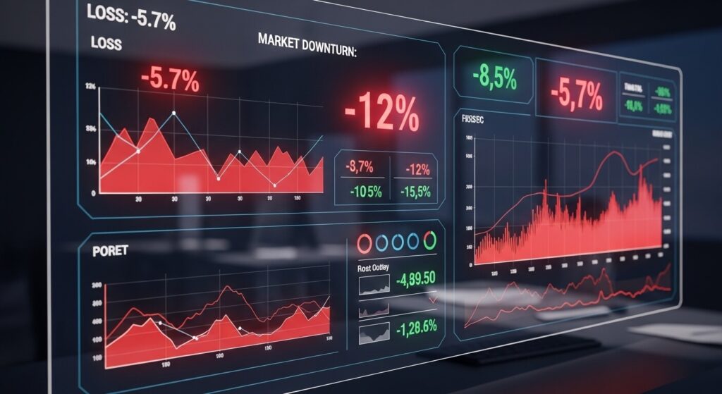 사모대출 리스크 확산을 나타내는 금융 데이터 대시보드