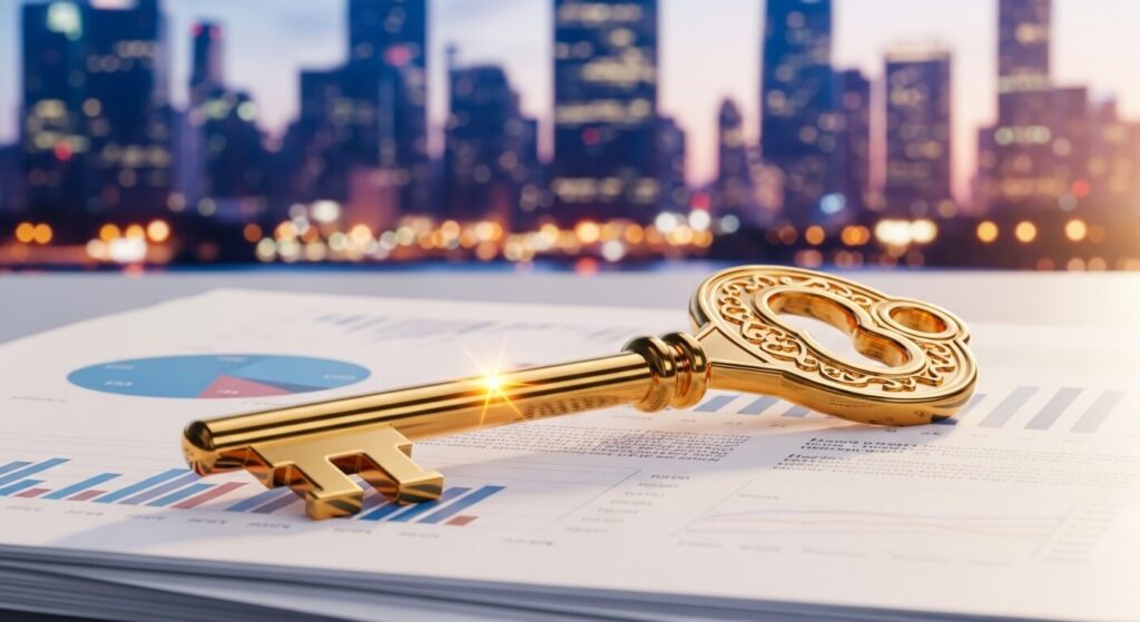 밸류업 수혜주 리스트를 확인하며 분석하는 투자자의 전문적인 모습.