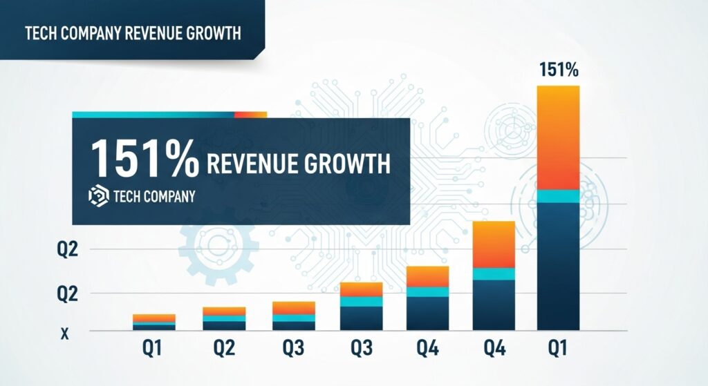 아이렌 실적 발표 분석과 주가 전망을 상징하는 급등하는 주가 차트와 테크 기업의 성장 그래프 이미지