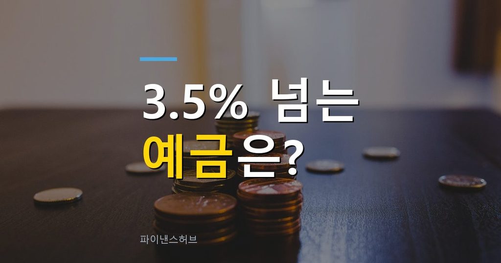 정기예금 금리 높은 곳, 3.5% 넘는 은행은 어디