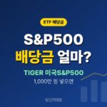 TIGER 미국S&P500 배당금 1년에 얼마 받나